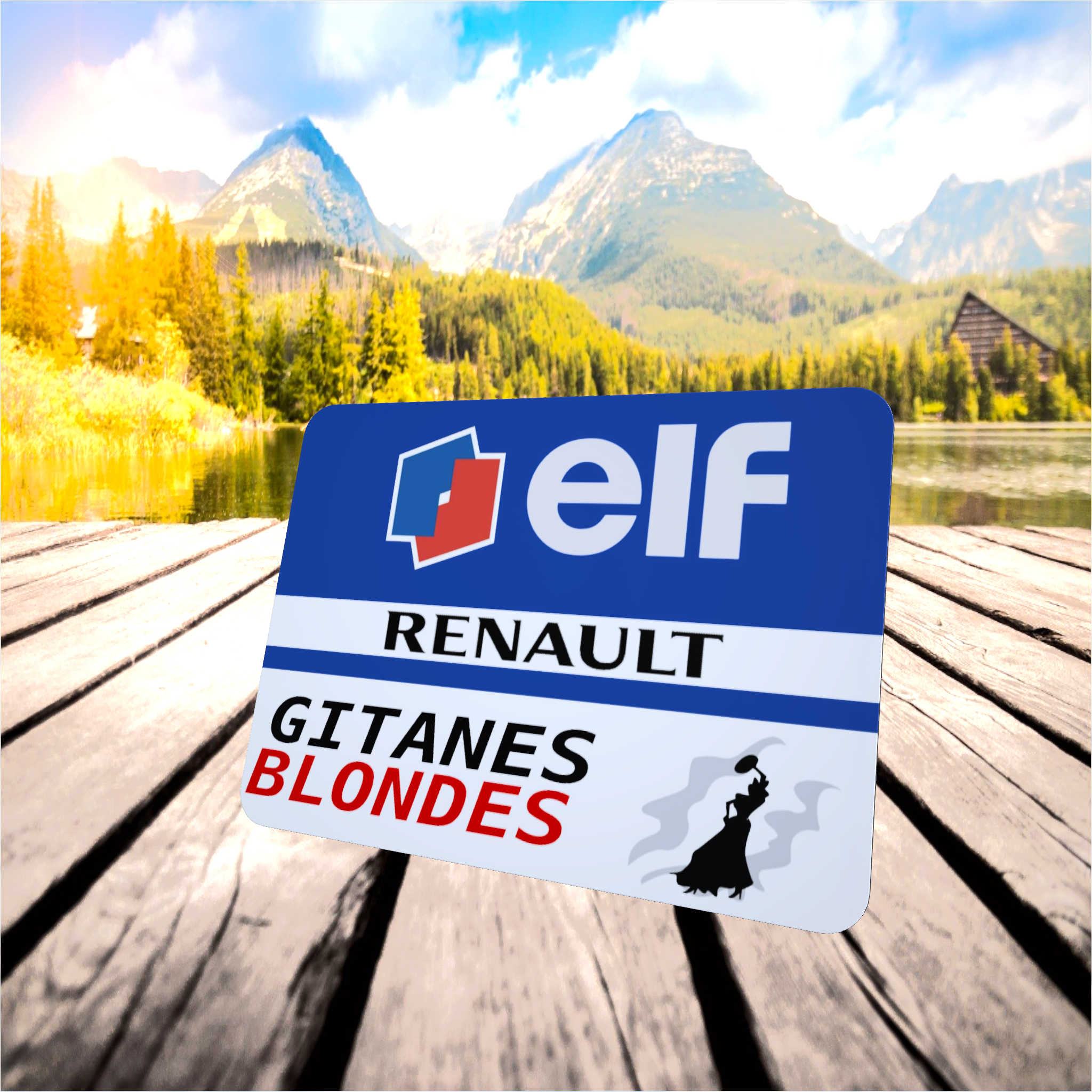 tapis de souris publicitaire renault elf gitanes