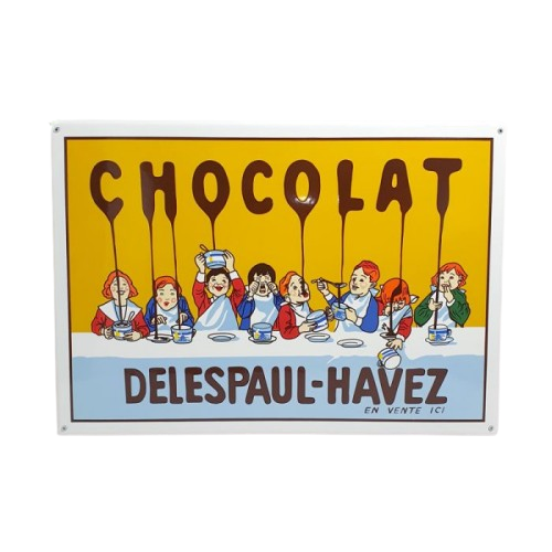 Plaque métal Delespaul Chocolat 30x40
