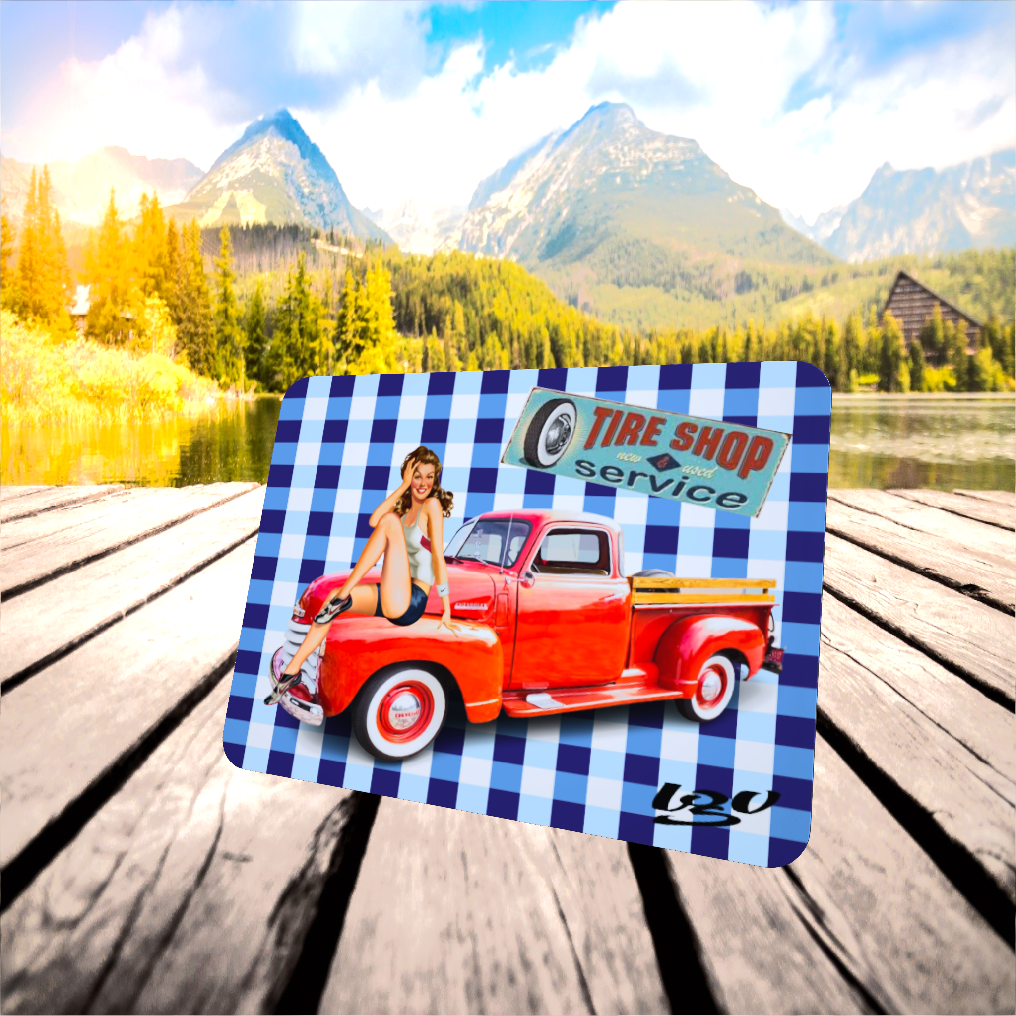 tapis de souris pinup vichy vintage