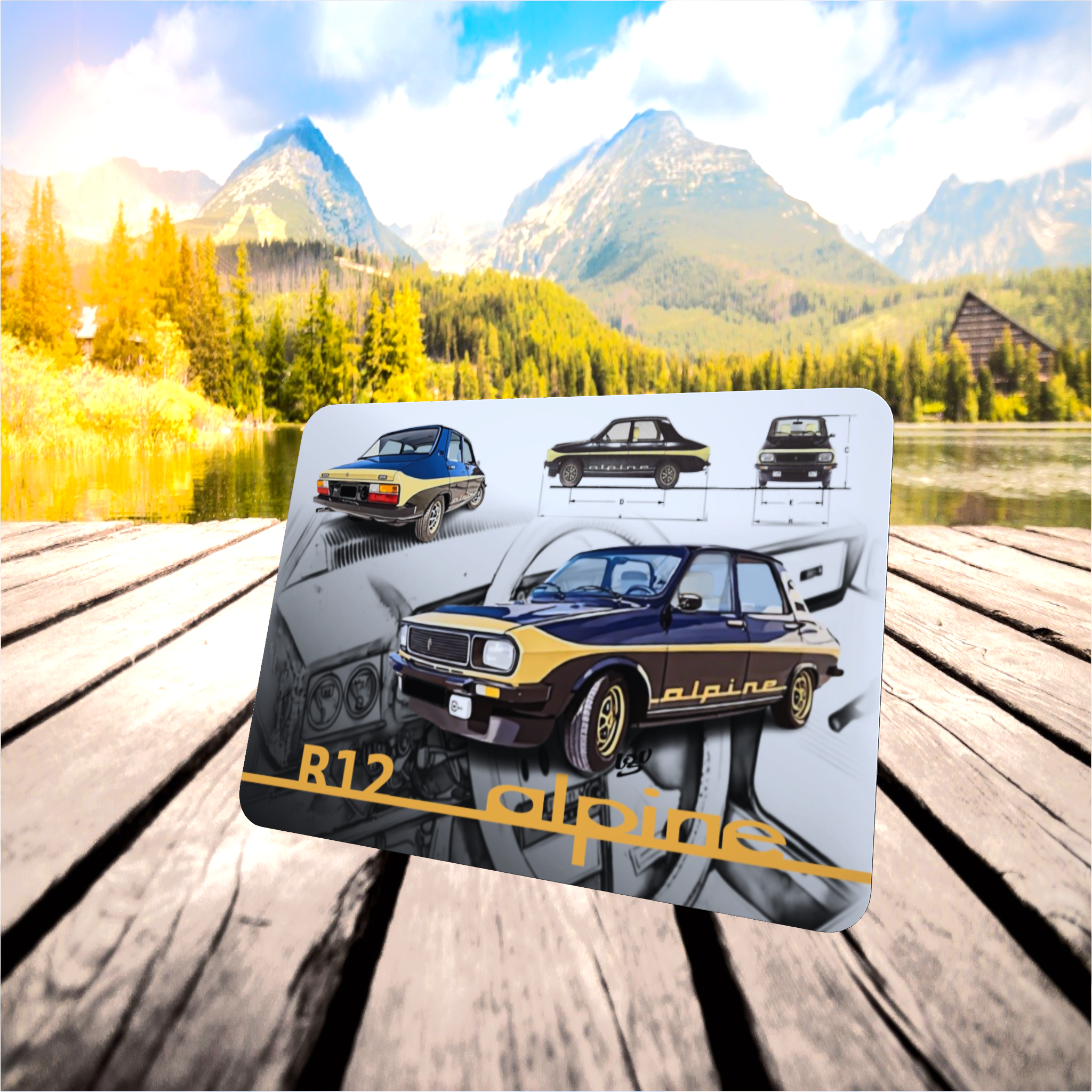 tapis de souris déco publicitaire r12 alpine