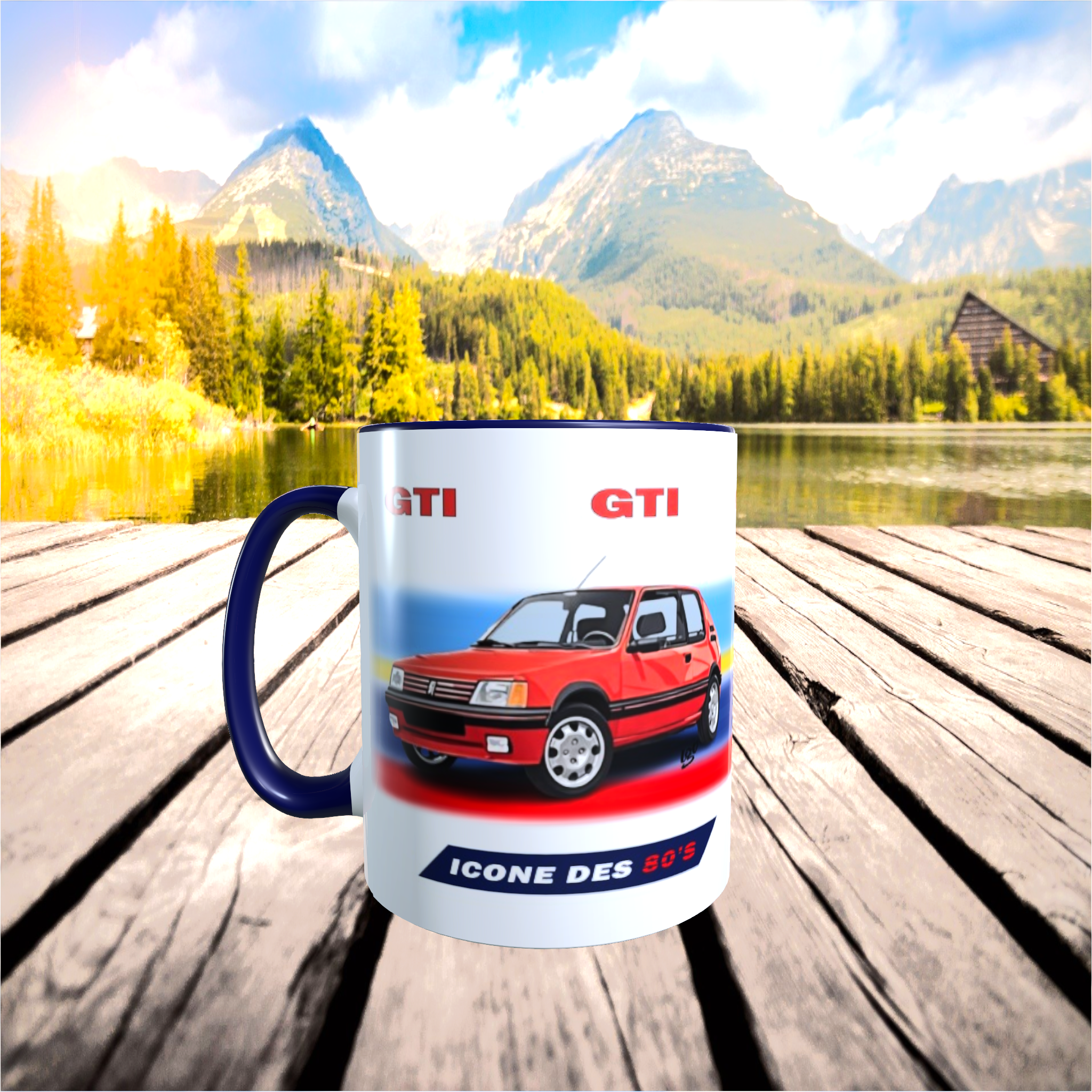 tasse céramique rétro vintage 205 gti