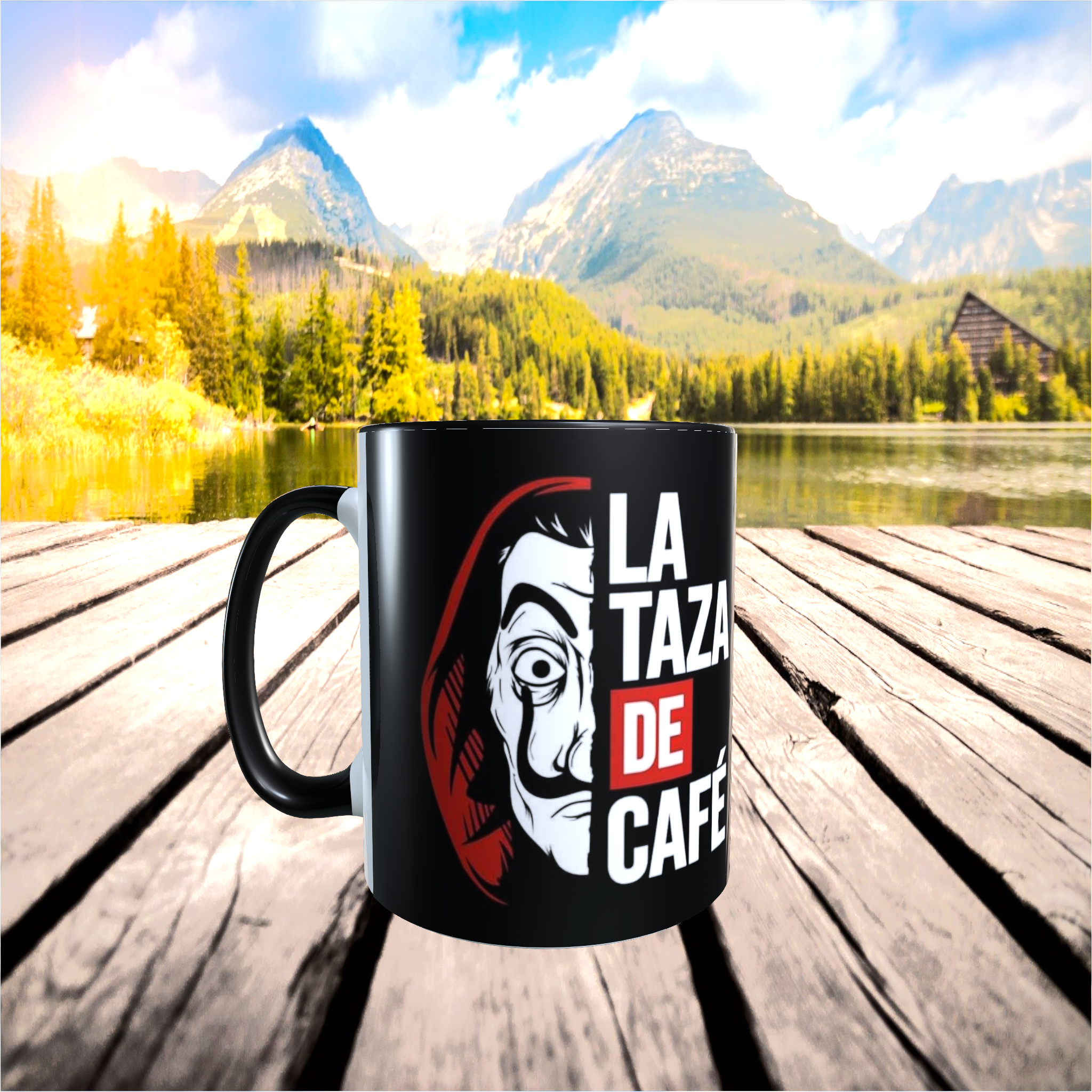 taza de café casa del papel vintage publicitaire