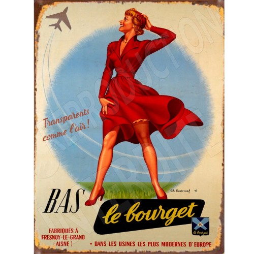 plaque déco publicitaire vintage bas bourget