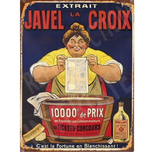 plaque métal déco publicitaire javel la croix