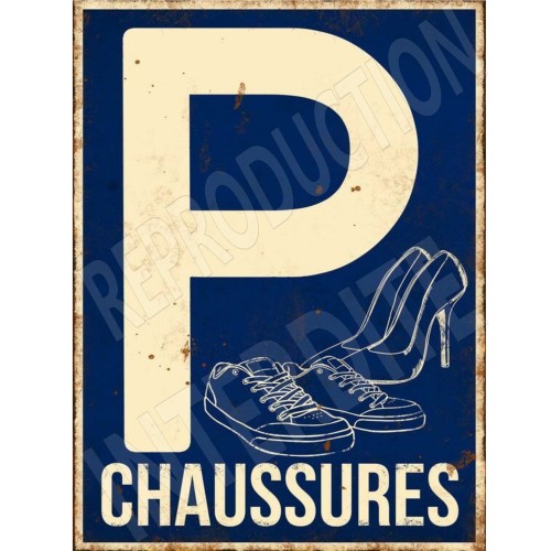plaque déco vintage parking chaussures
