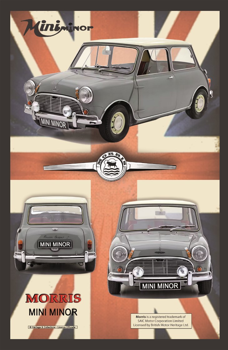 Plaque Mini Morris publicitaire vintage