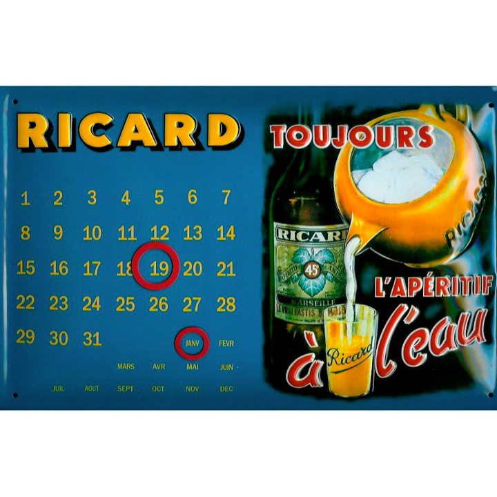 Calendrier perpétuel Ricard apéritif