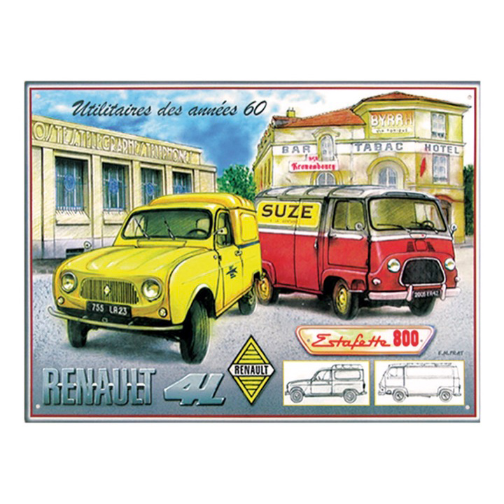 Plaque utilitaires Renault des 60's publicitaire