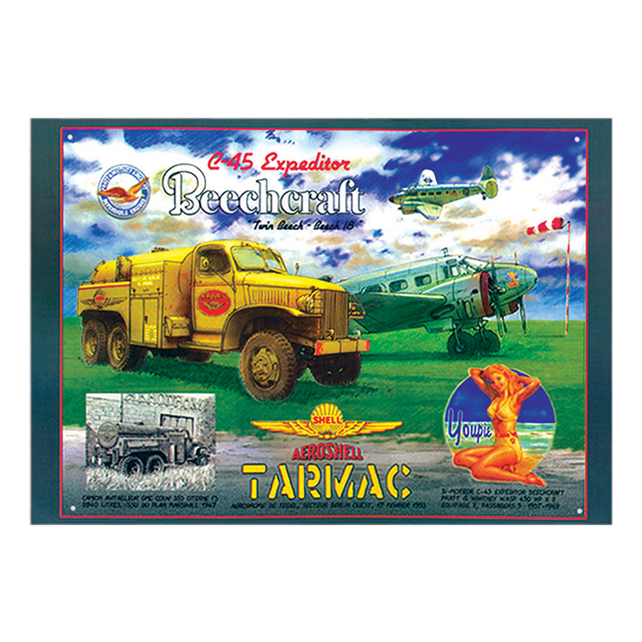Plaque métal Aeroshell Tarmac publicitaire
