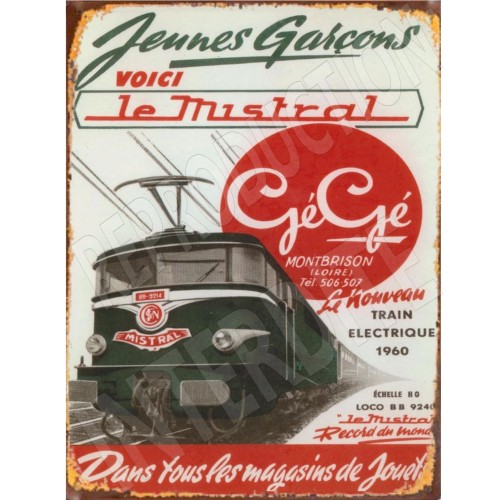 Grande Plaque modèle parchemin pour maison décor artisanal la locomotive à vapeur + personnalisation