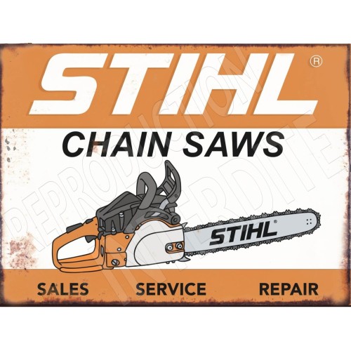 Plaque métal Stihl publicitaire vintage