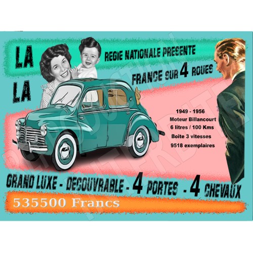 4cv decouvrable publicitaire vintage