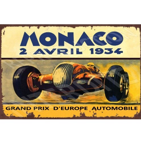Plaque Grand prix de Monaco 1934