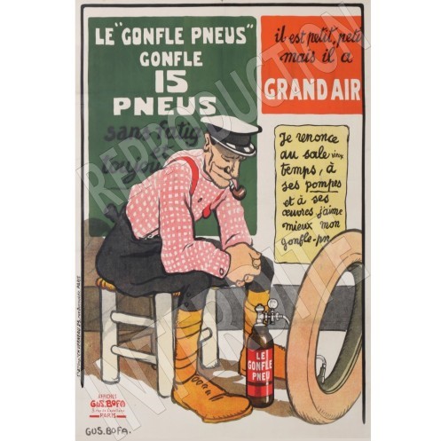 plaque gonfle pneus rétro vintage