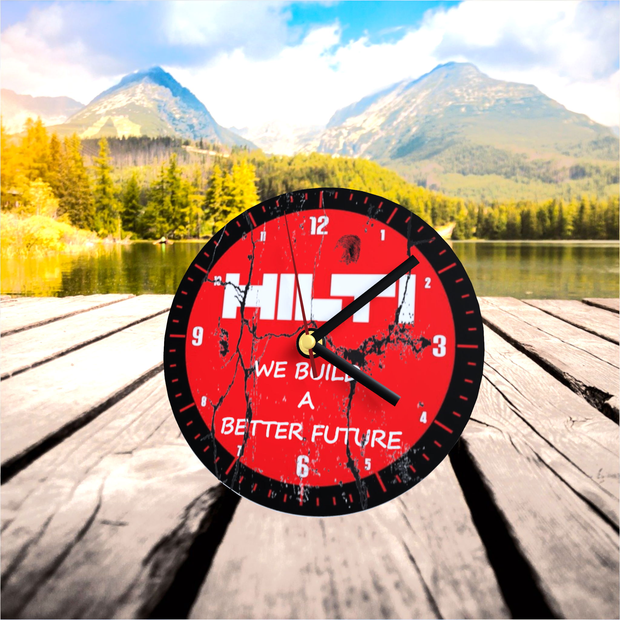 Horloge publicitaire Hilti