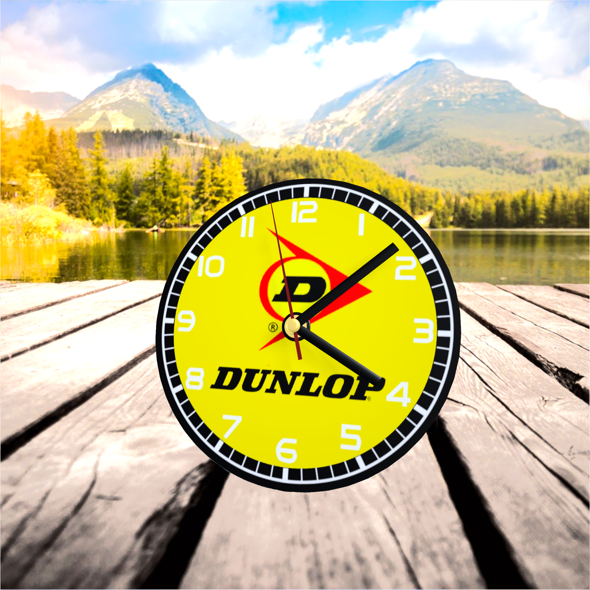 horloge publicitaire dunlop