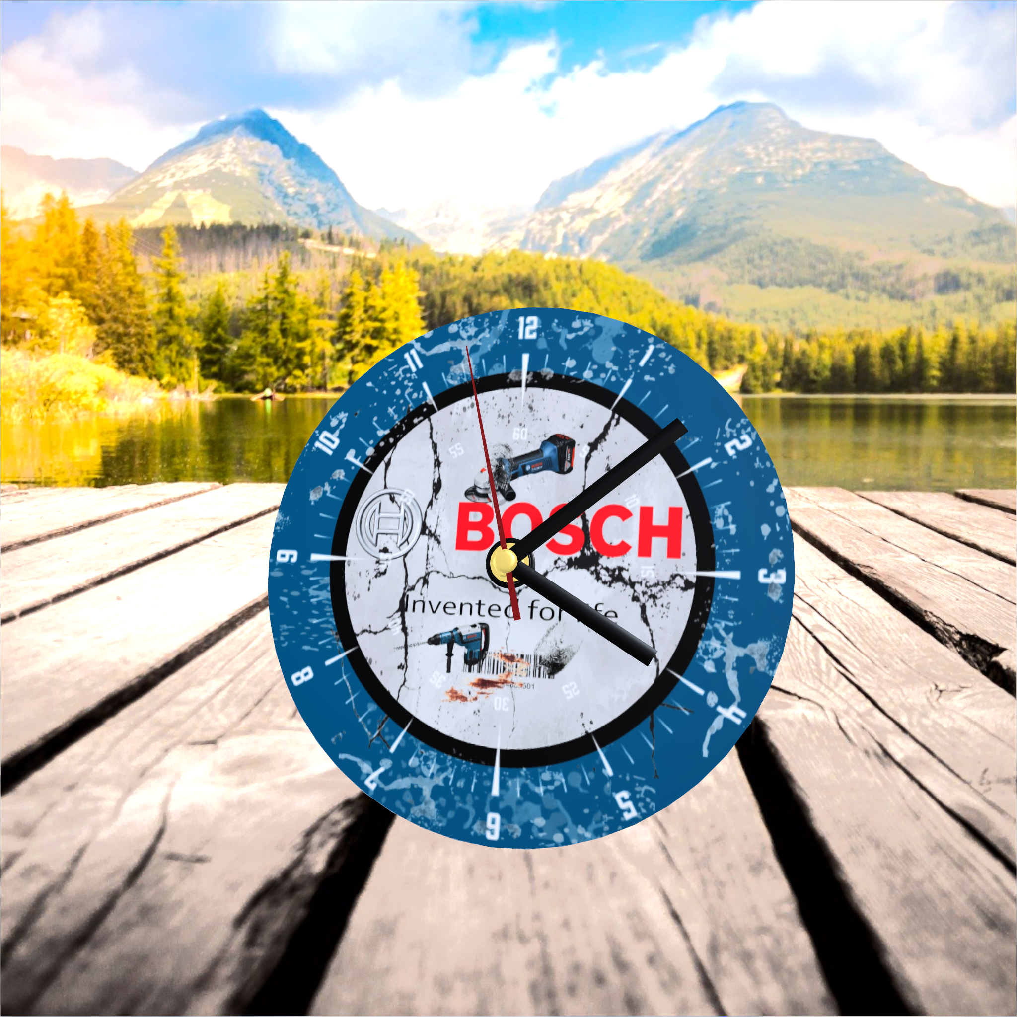 horloge publicitaire bosch outils
