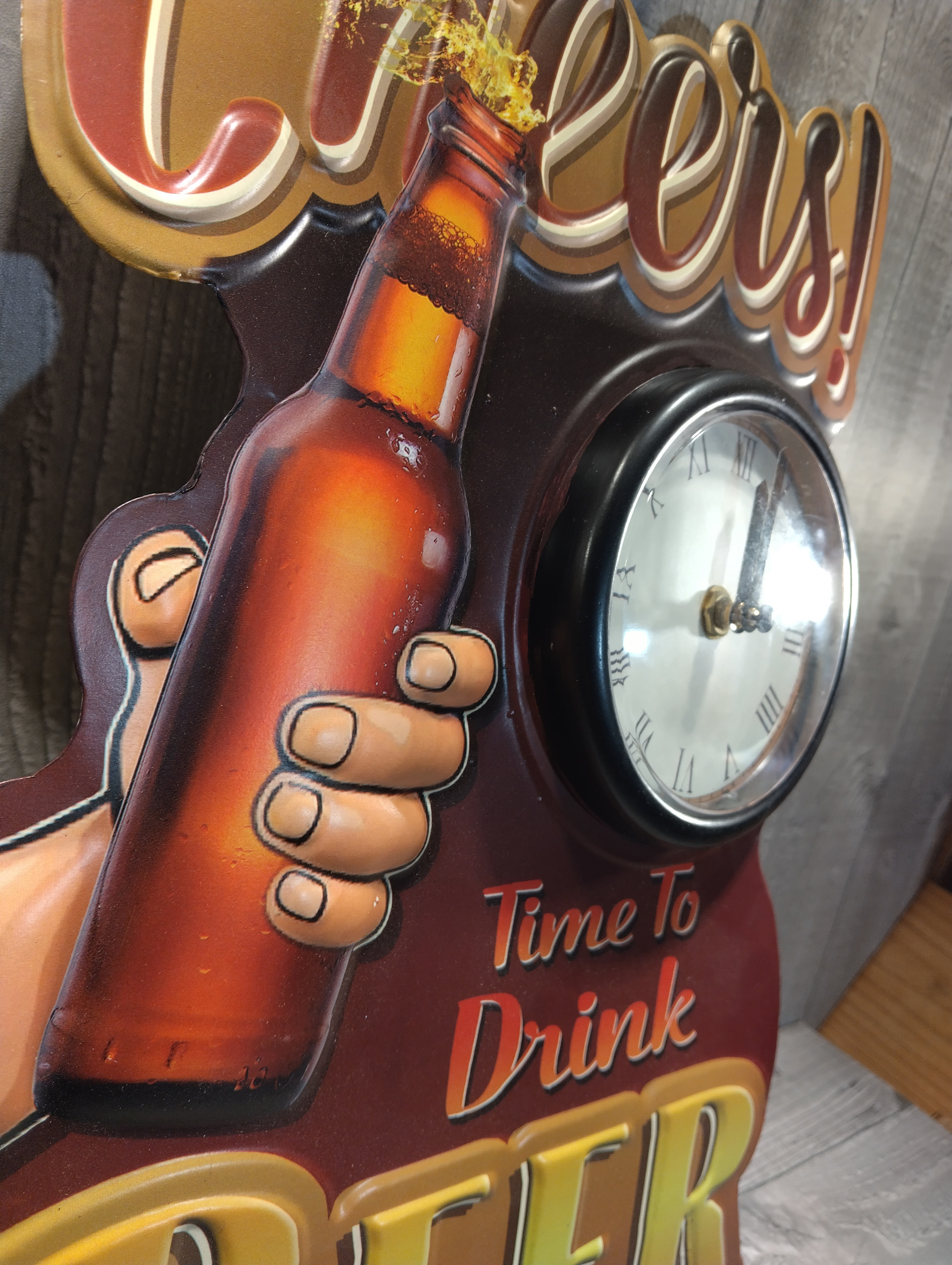 horloge murale déco bière rétro vintage