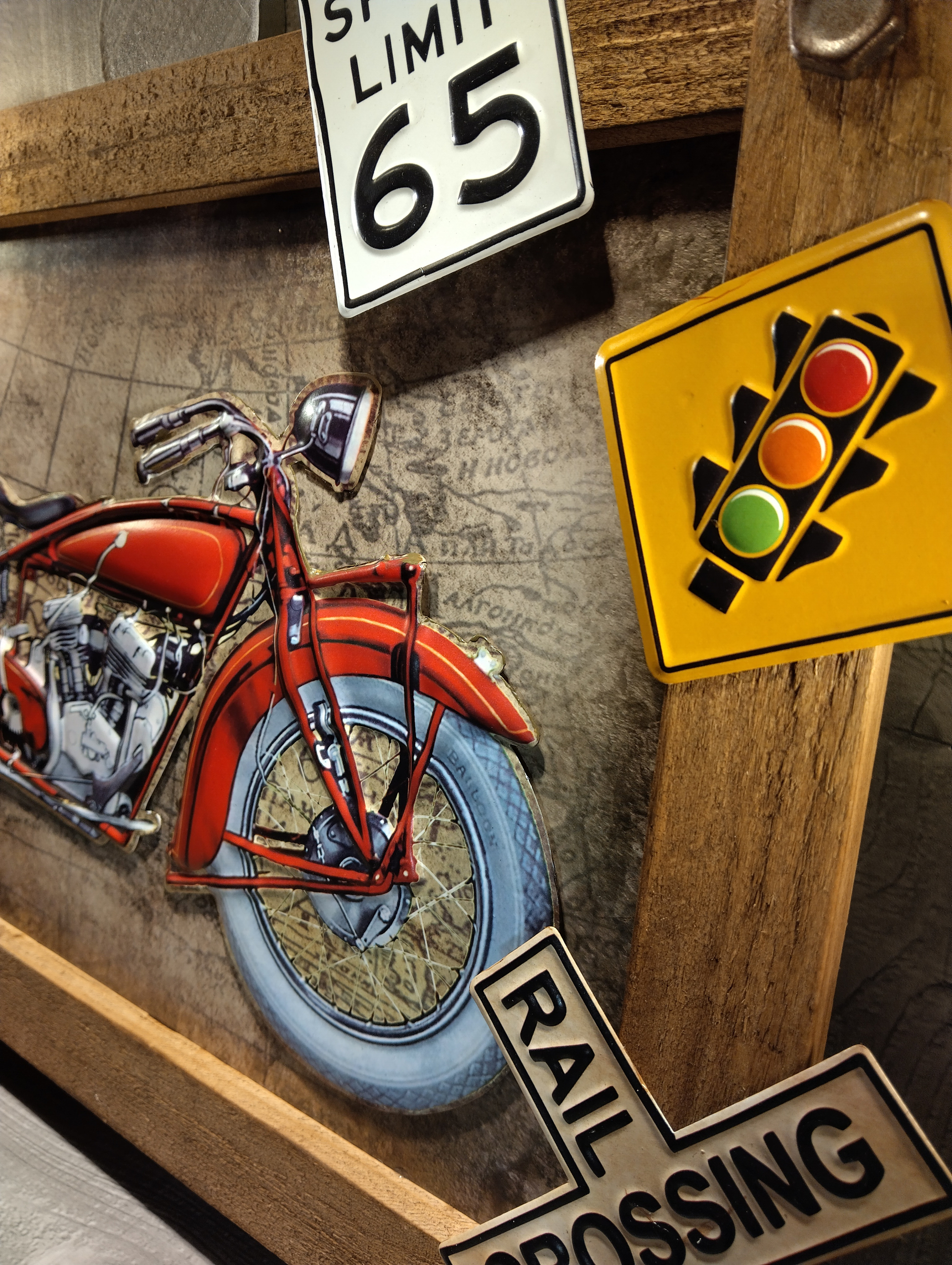 Grande plaque métal déco moto US rétro