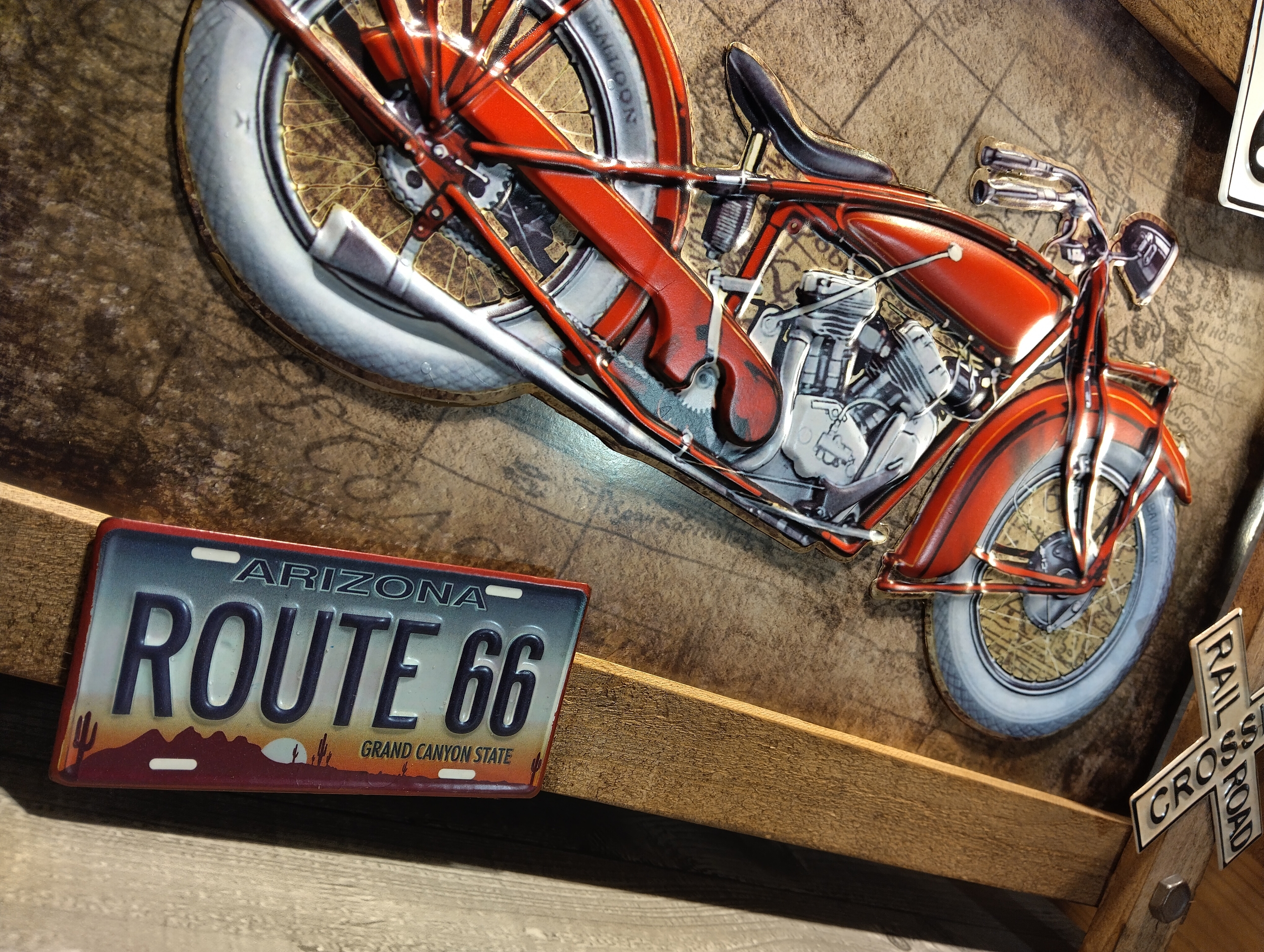 Grande plaque métal déco moto US collection