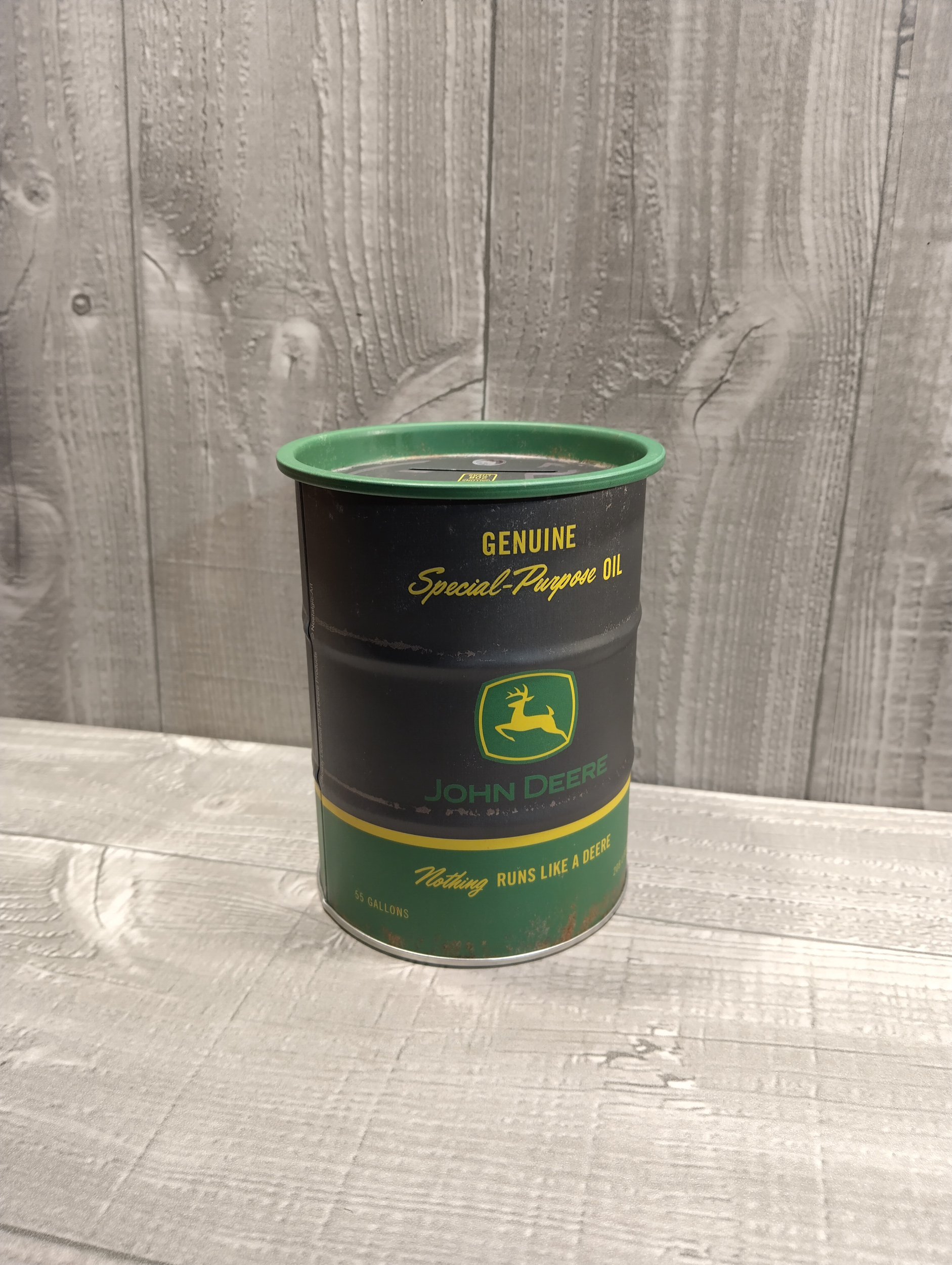 Tirelire baril John Deere vintage rétro