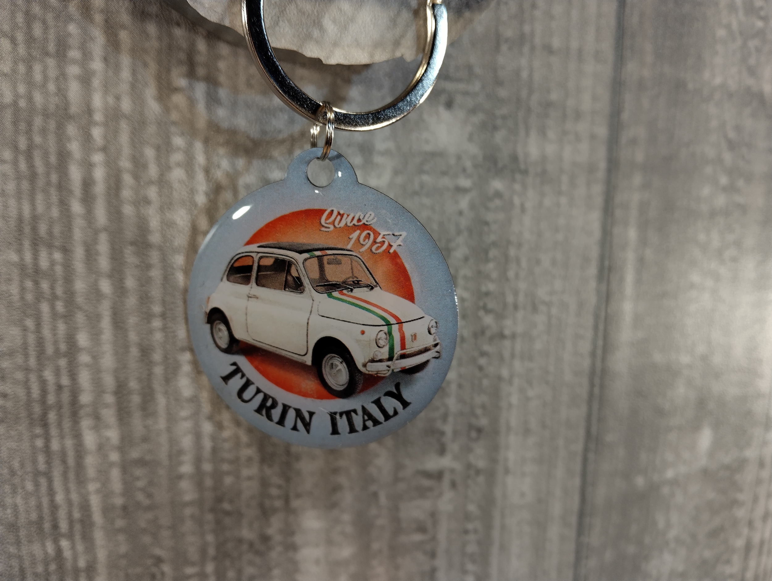 Porte-clés Fiat 500 Turin rétro vintage