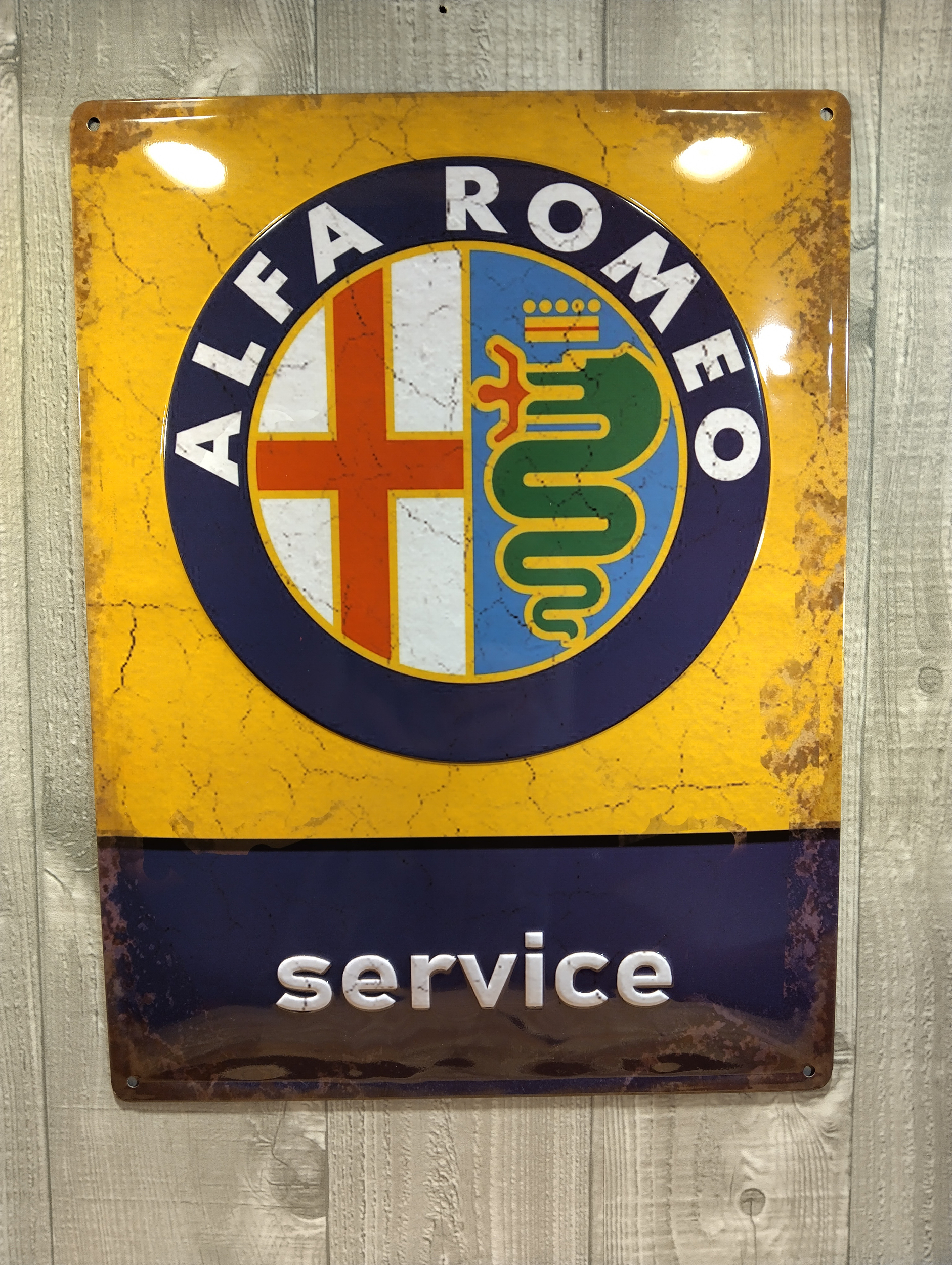 Plaque Alfa Roméo service publicitaire