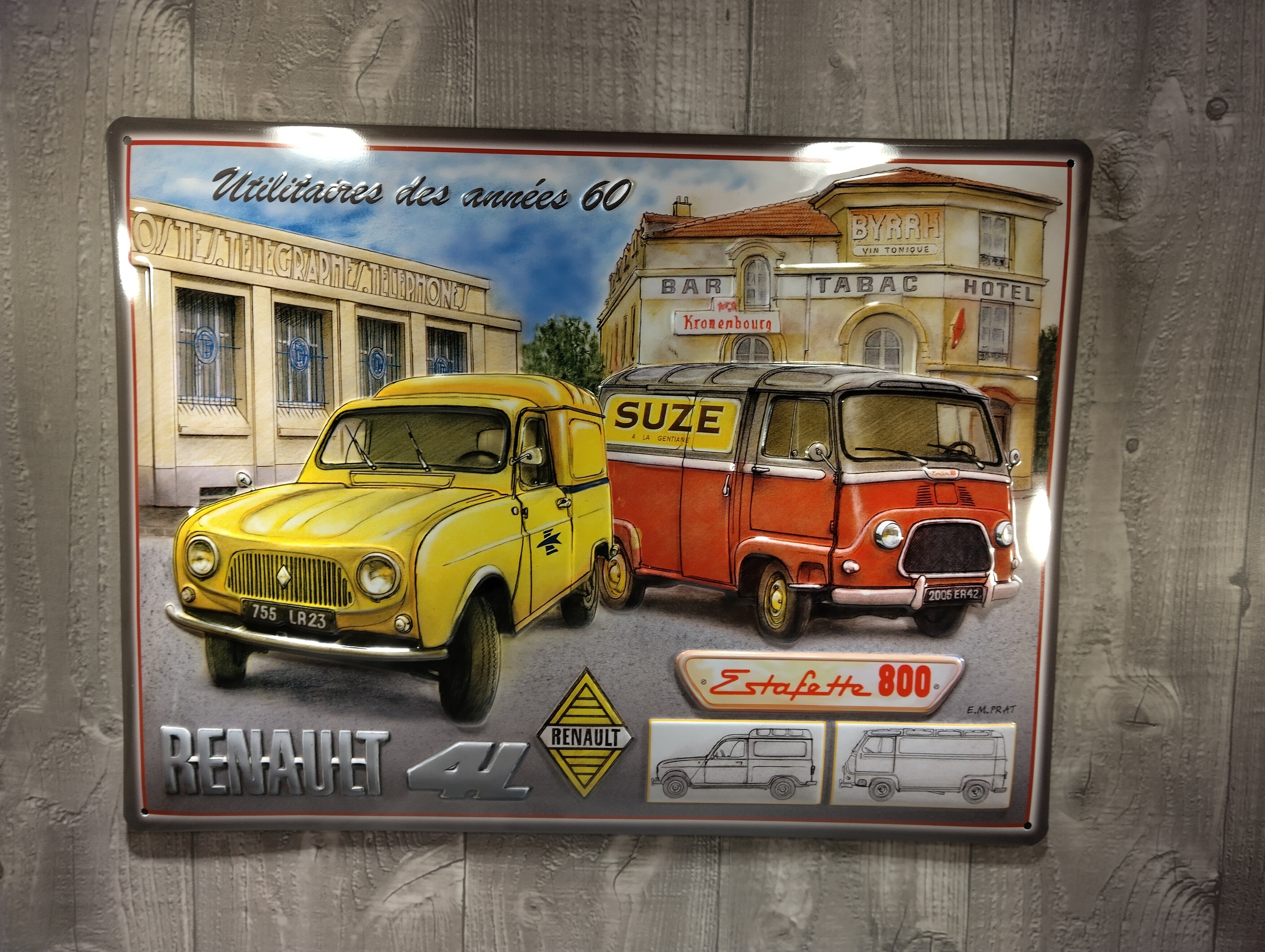 Plaque utilitaires Renault des 60s publicitaire