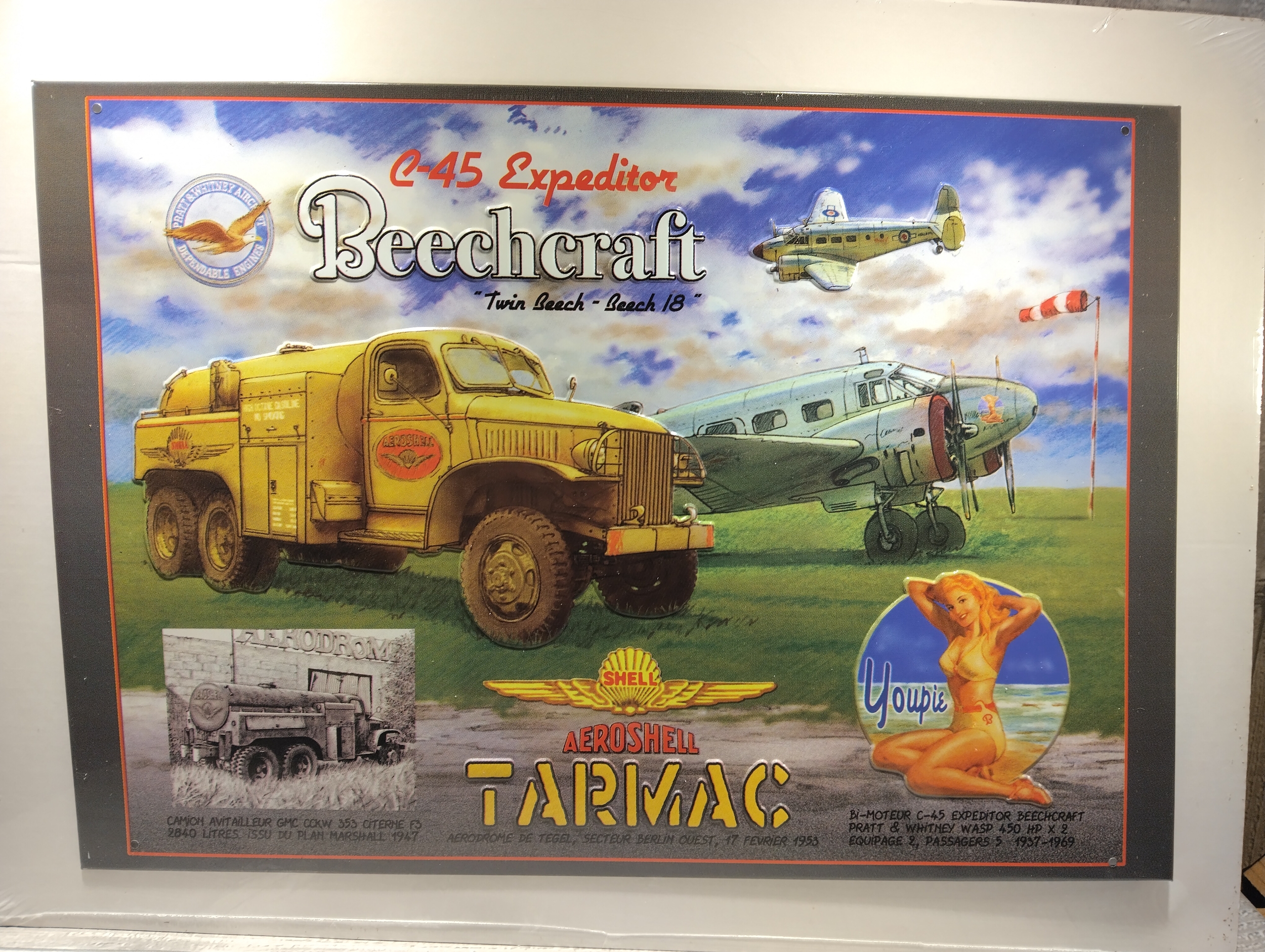 Plaque métal Aeroshell Tarmac