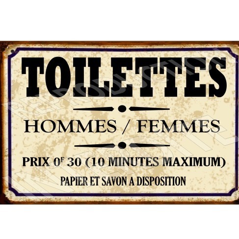 plaque métal toilettes hommes-femmes