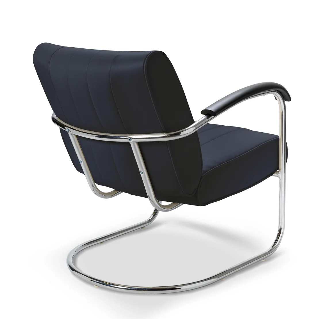 Chaise rétro confort Pullman bleu marine mobilier américain