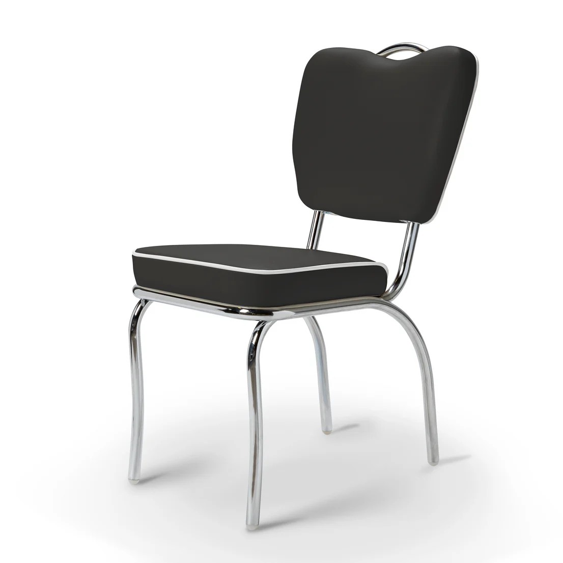 Chaise Majestic  Chrome noir