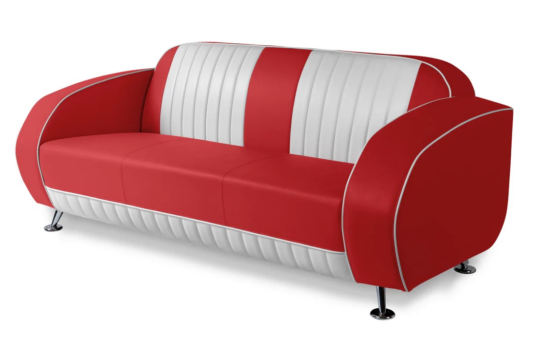 Sofa canapé bicolore Waverly  rouge