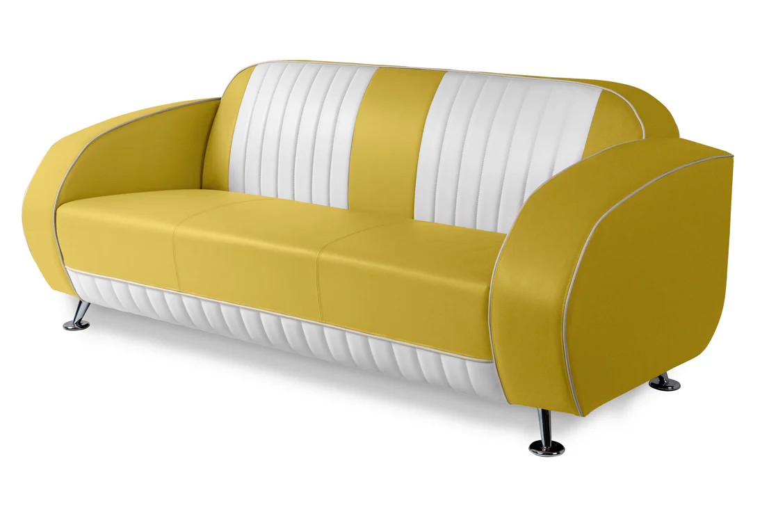 Sofa canapé bicolore Waverly jaune
