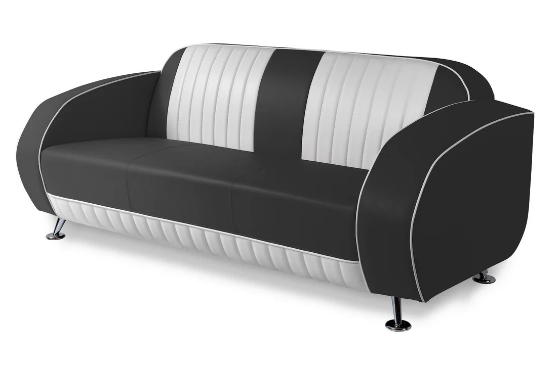 Sofa canapé bicolore Waverly noir