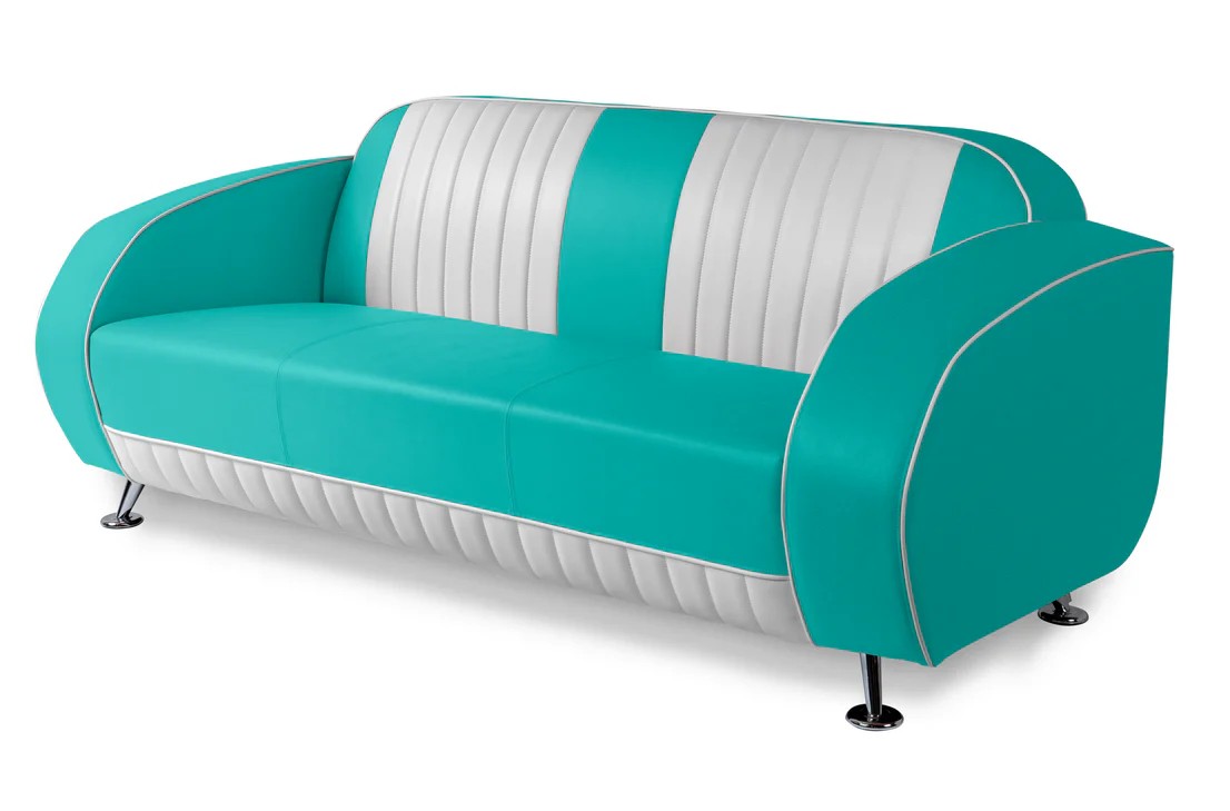 Sofa canapé bicolore Waverly turquoise