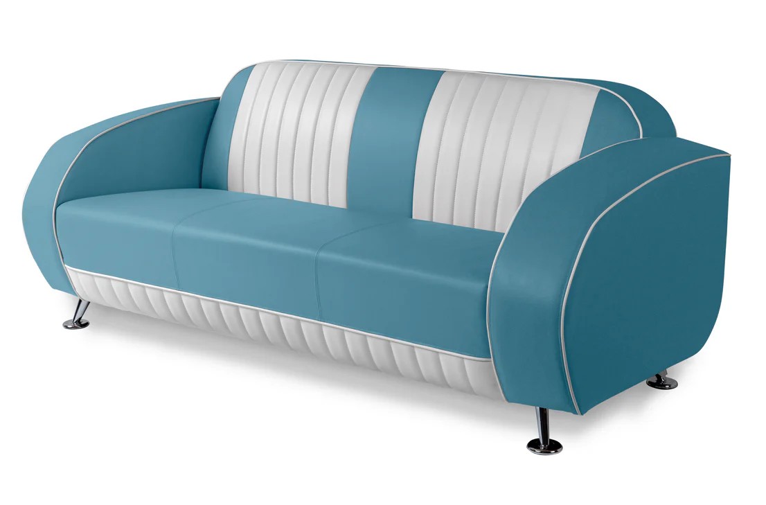 Sofa canapé bicolore Waverly bleu mobilier américain