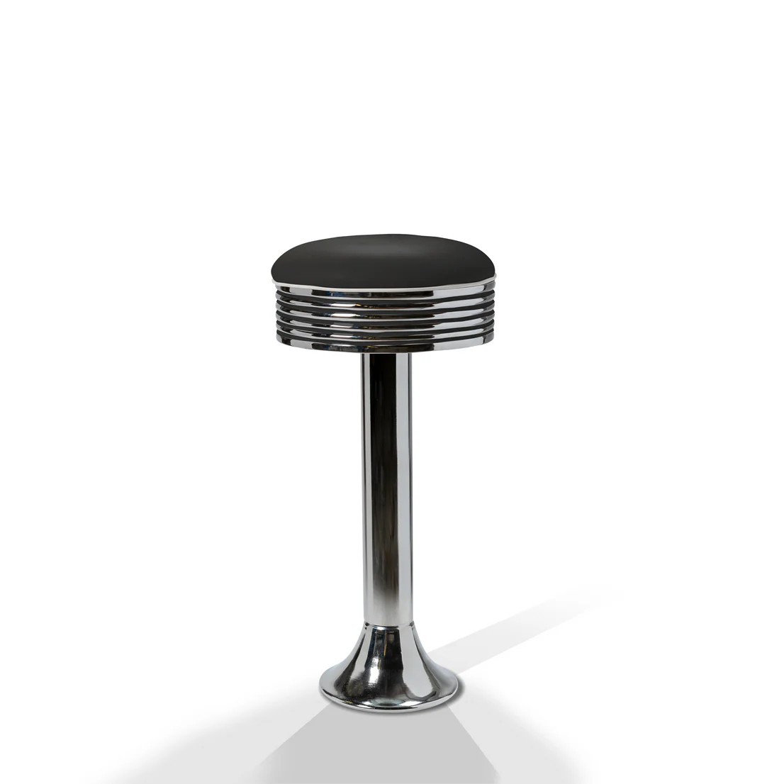 Tabouret de bar sur pied chromé Casey noir mobilier américain