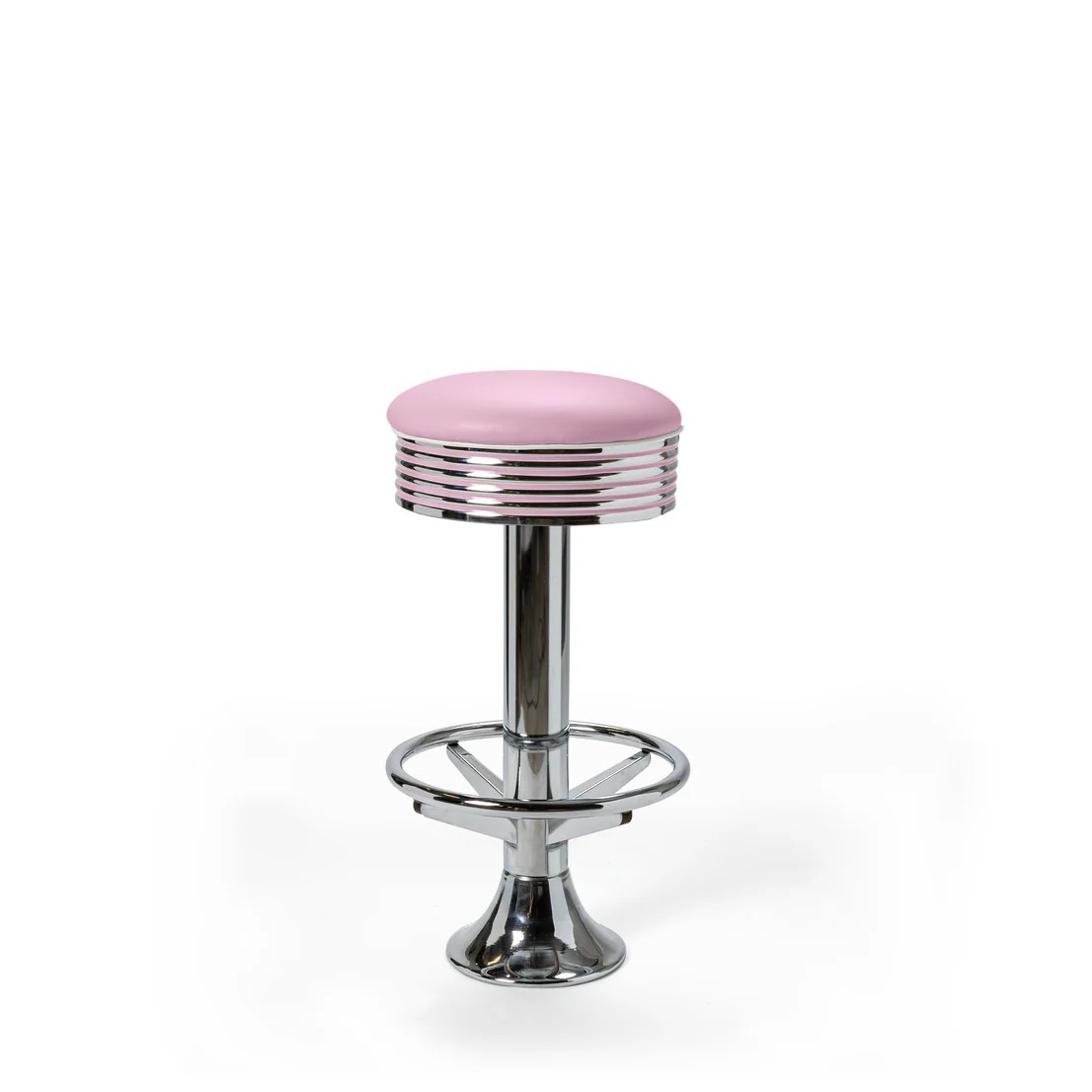 Tabouret de bar avec repose-pieds chromés Casey lilas