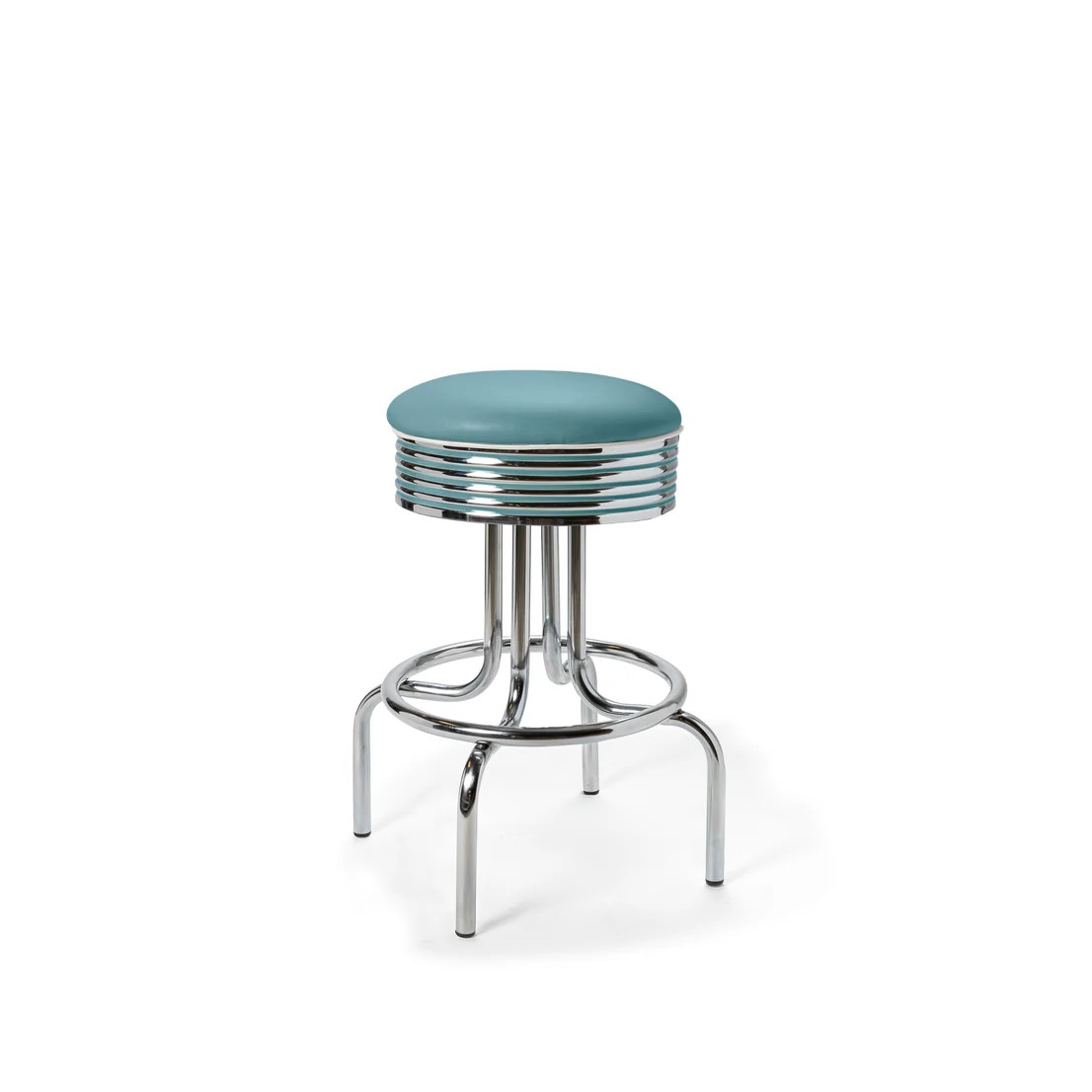 Tabouret de bar bas avec repose-pieds Airline mobilier américain bleu