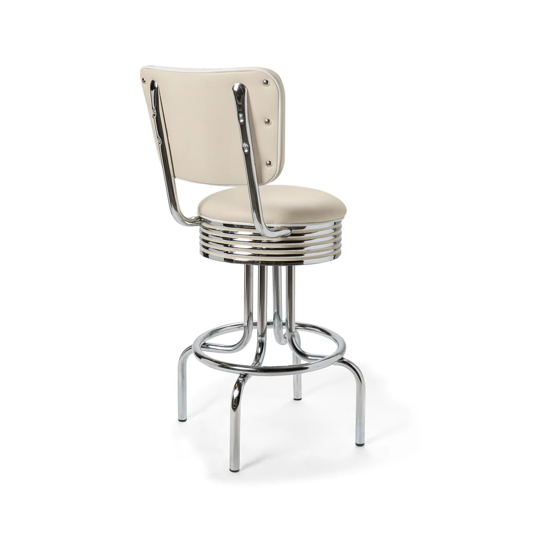 Tabouret de bar bas avec dossier Airline blanc