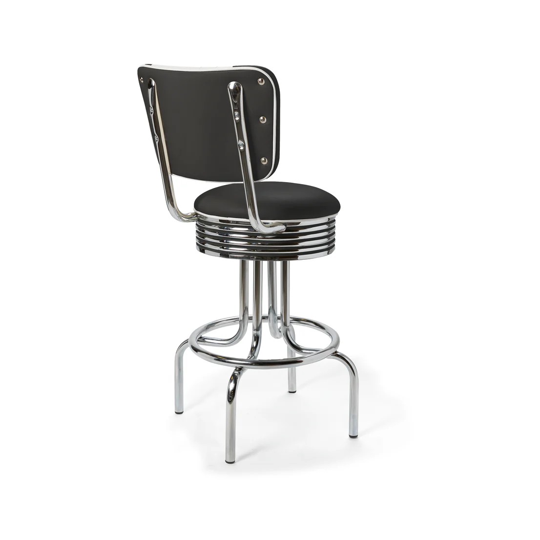 Tabouret de bar bas avec dossier Airline noir