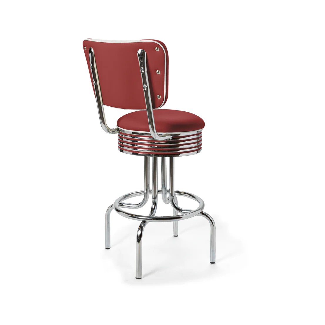 Tabouret de bar bas avec dossier Airline ruby