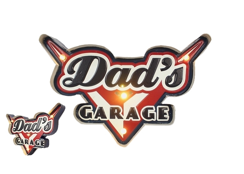 Enseigne Lumineuse à LED BIG DADDY'S GARAGE - Vintage USA Authentique