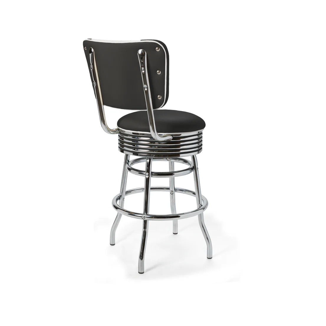 Tabouret de bar Palace Dossier Chrome noir