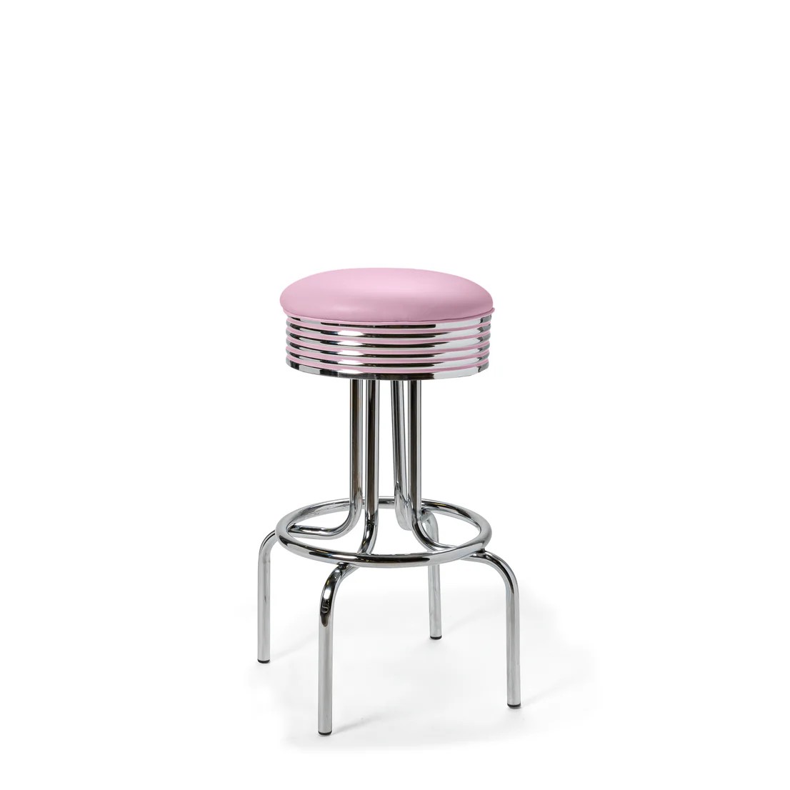 Tabouret de bar repose-pieds chromés Airline lilas