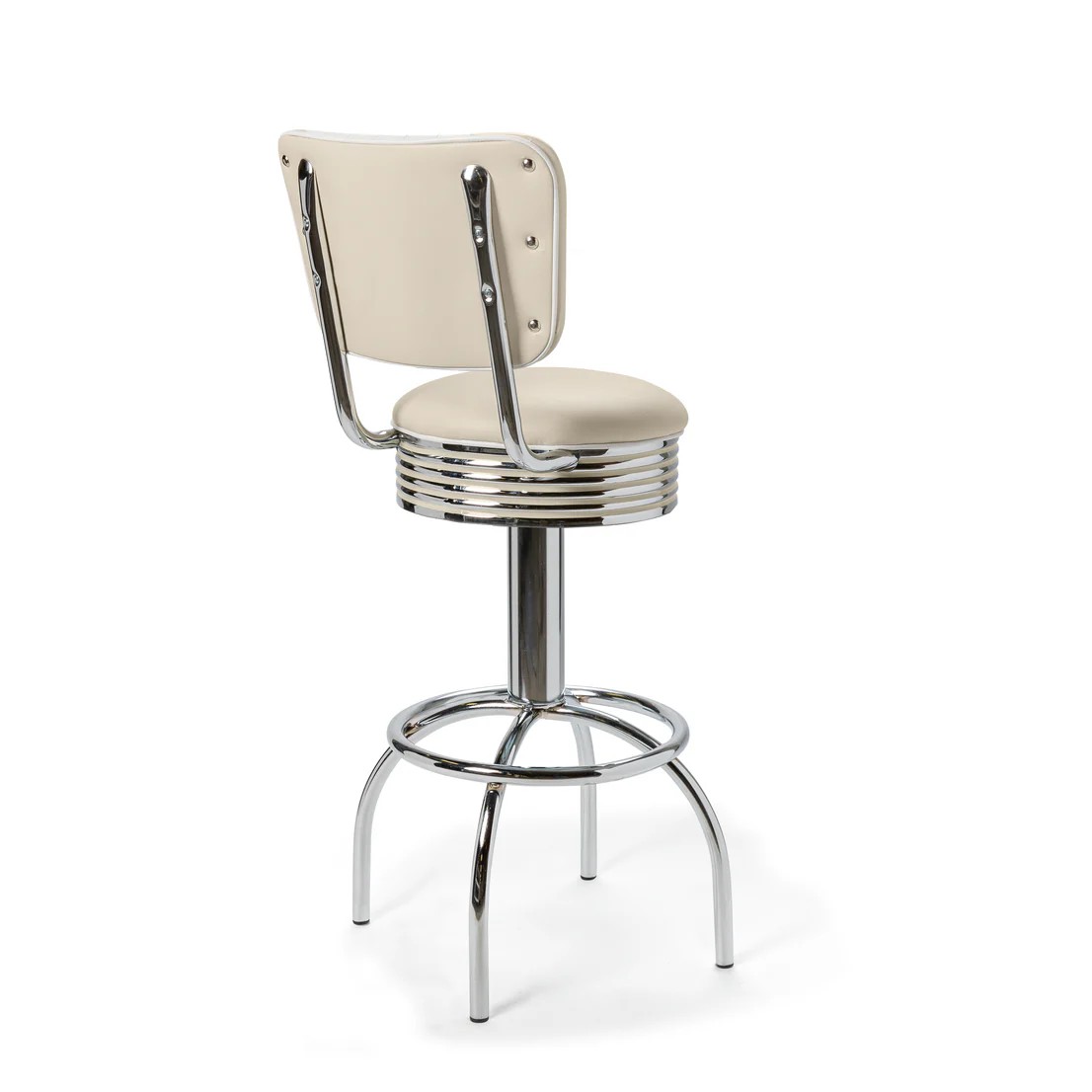 Tabouret de bar dossier bicolore Comet blanc
