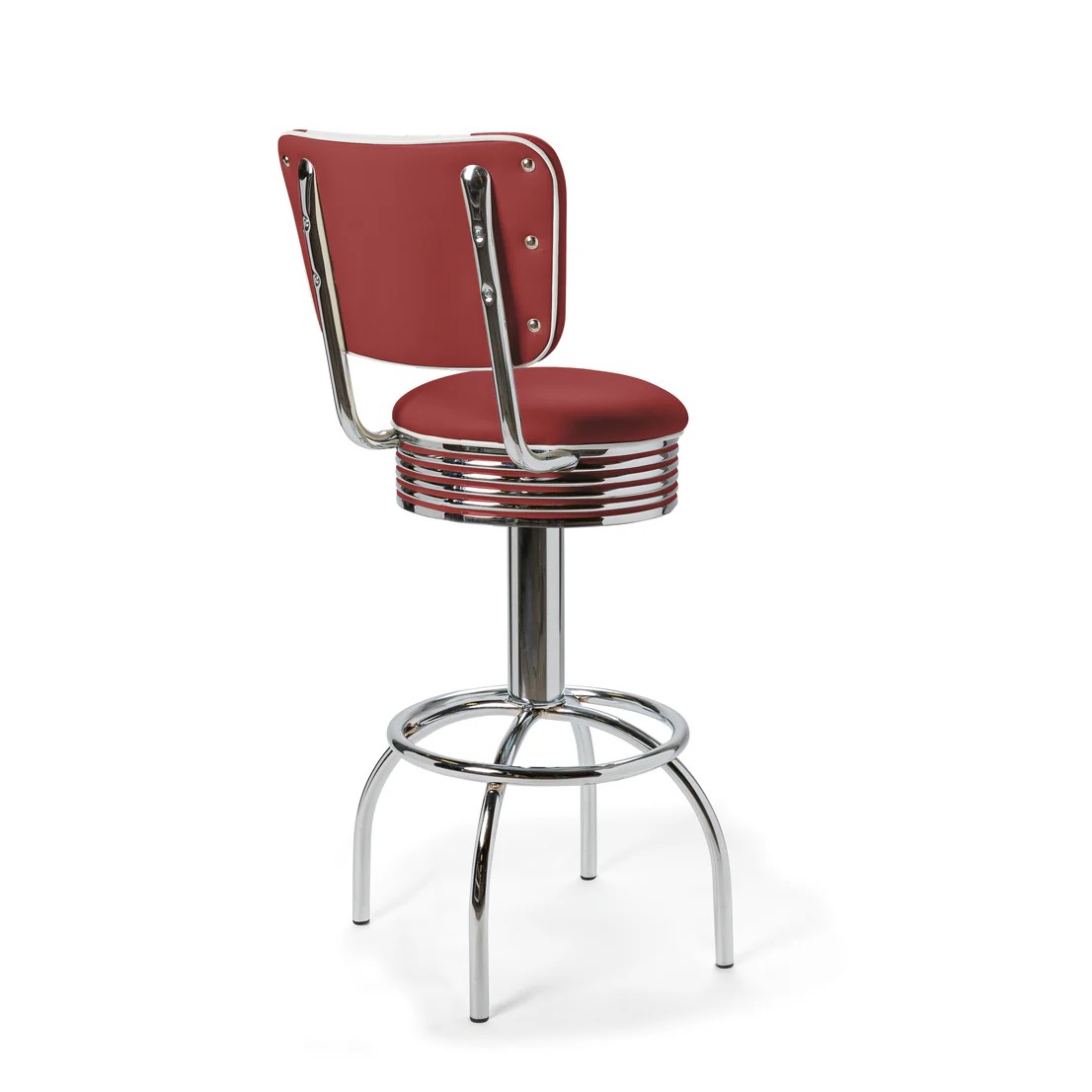Tabouret de bar dossier bicolore Comet ruby