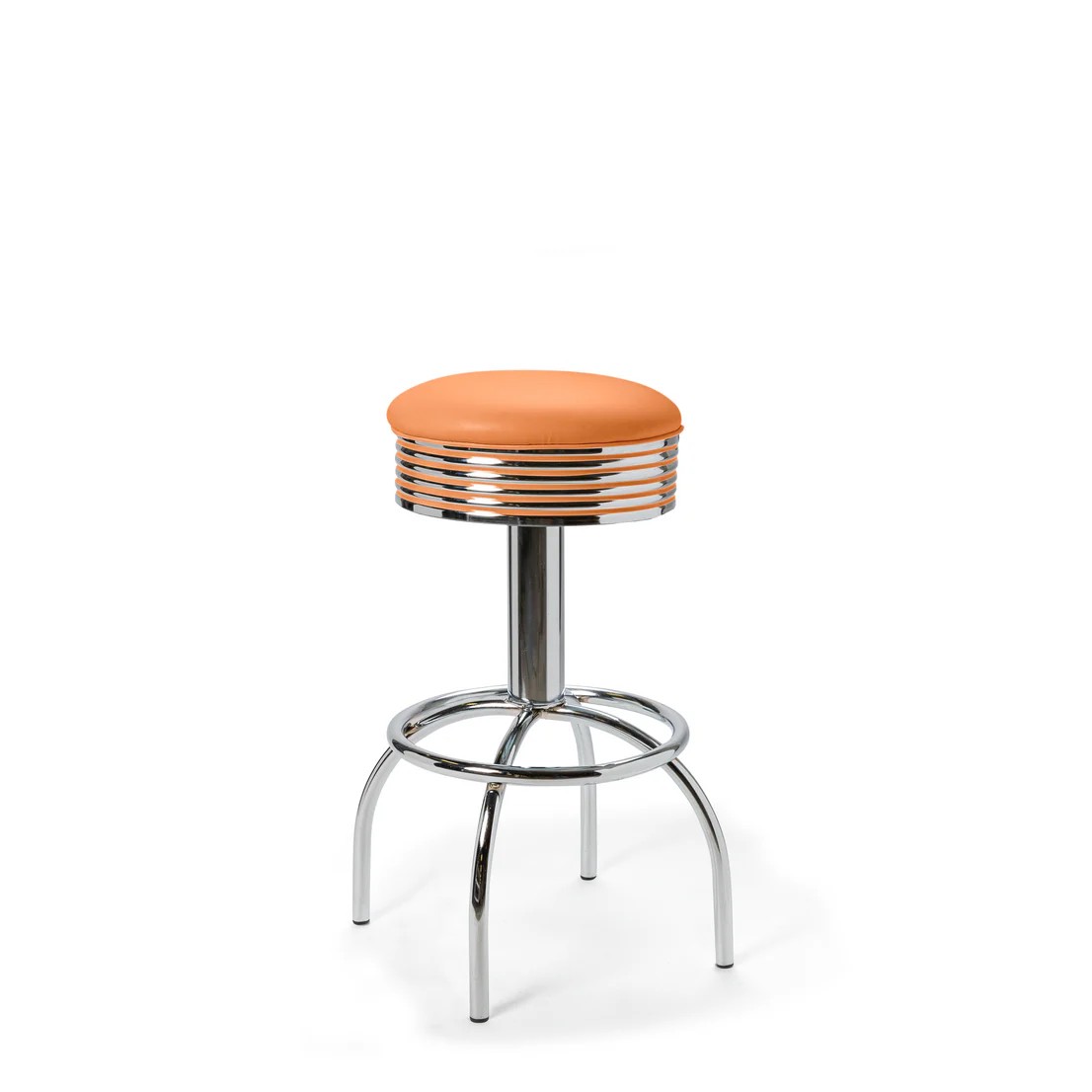 Tabouret de bar Comet MP 77 Chrome orange mobilier américain