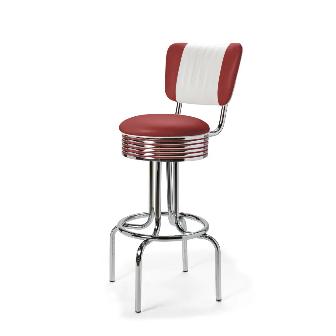 Tabouret de bar Airline Dossier Chrome ruby